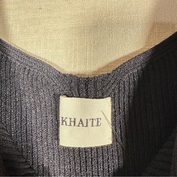 KHAITE Nina Sweetheart Rib-Knit Midi Bodycon Cocktail Dress - Picture 16 of 16